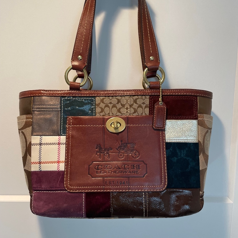 COACH Holiday Patchwork Gallery Tote (vintage)